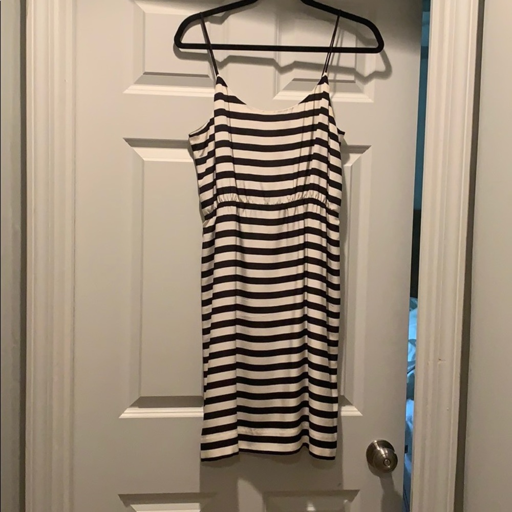JCrew Black & Ivory Spaghetti Strap Dress